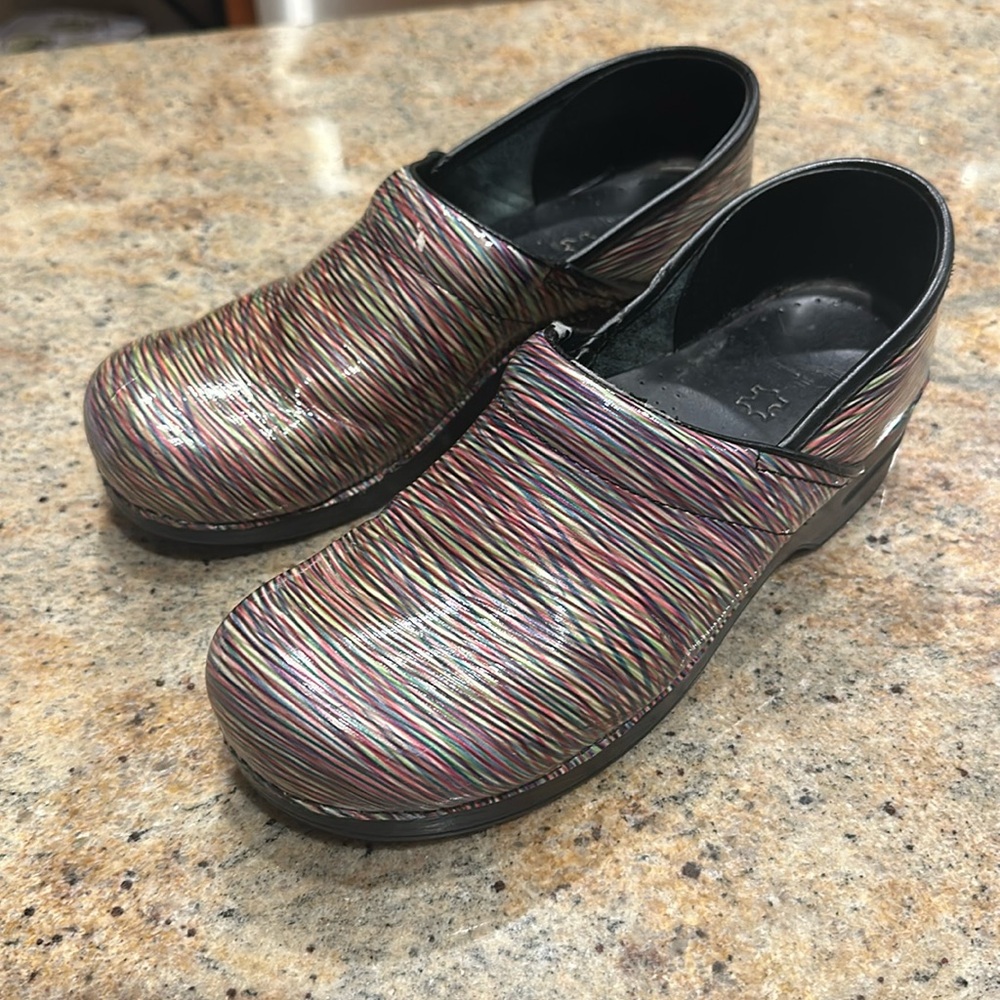 Dansko striped clogs